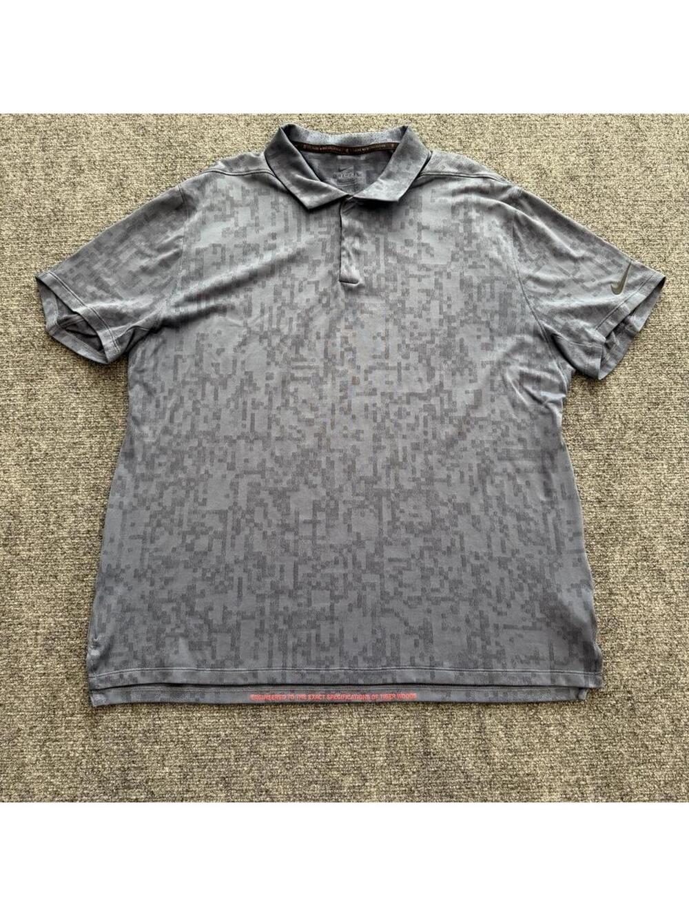 TIGER WOODS x NIKE DRI-Fit ADV Polo Shirt Mens XL Blue Digi Camo Standard Fit